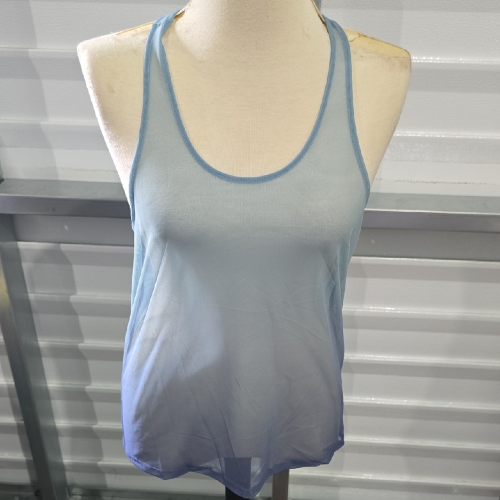 Blue Relaxed Racerback Tank Top - Picture 3 of 12